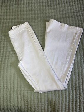 Women's White Stretch Flare Pants
